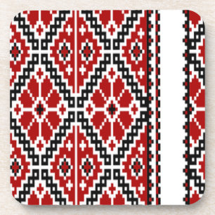 Dessous-de-verre Broderie rouge ukrainienne