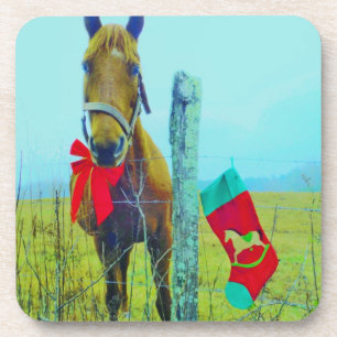Dessous-de-verre Brown Christmas Horse