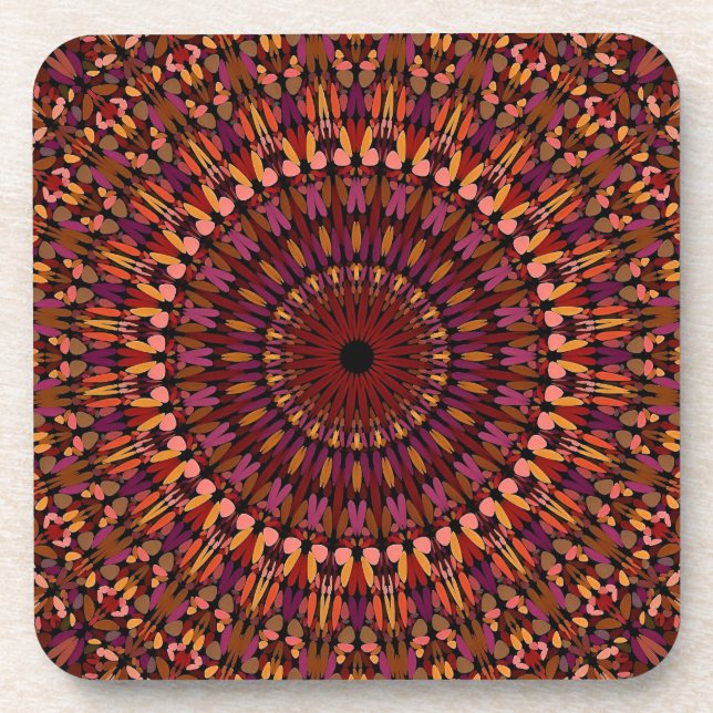 Dessous-de-verre Brown floral Mandala Design-48566 (Devant)