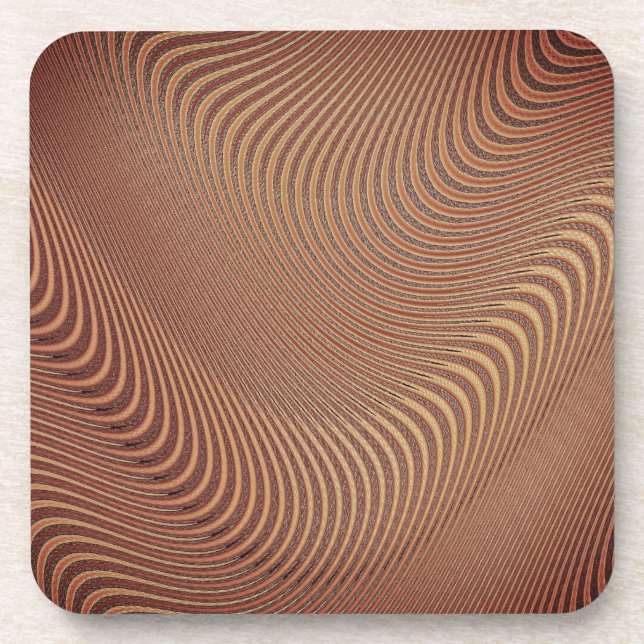Dessous de verre Brown Wavy Abstrait (Devant)