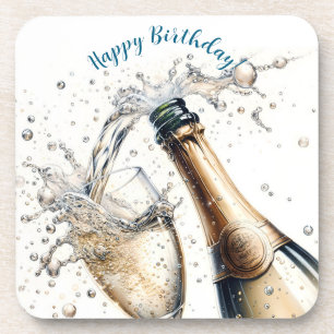 Dessous-de-verre Bubbly champagne Joyeux anniversaire