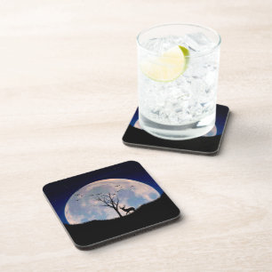 Dessous-de-verre Buck avec Big Rack contre la Pleine lune