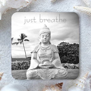 Dessous-de-verre Buddha Hawaii noir et blanc Photo Breathe