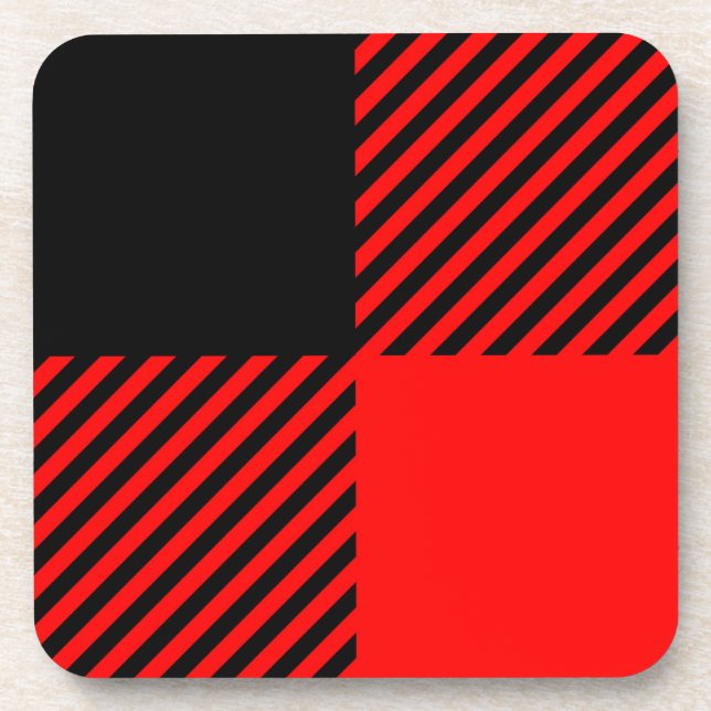 Dessous-de-verre Buffalo Check Rouge et Noir Lumberjack Plaid Decor (Devant)