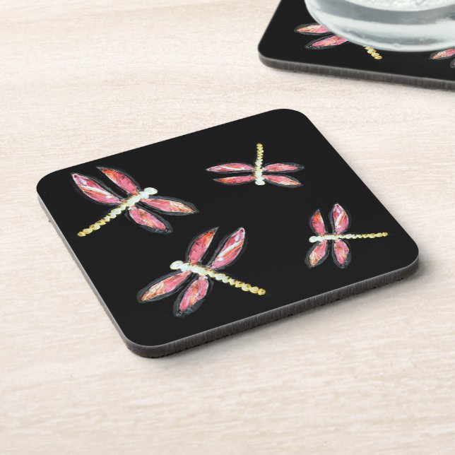 Dessous-de-verre Bugs Dancing Pink Dragonfly (Côté gauche)