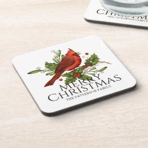 Dessous-de-verre Buisson de houx rouge Cardinal Noël Cadeau Nom per