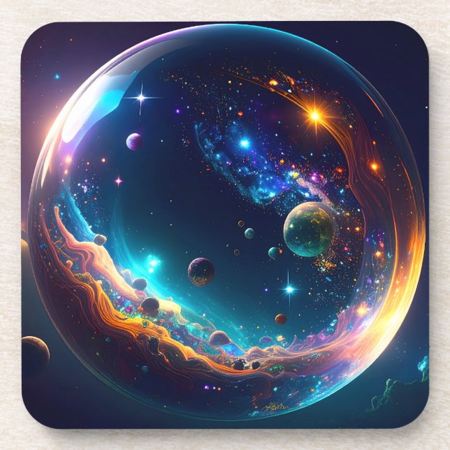 Dessous-de-verre Bulle cosmique Galaxie Imaginaire Art (Devant)