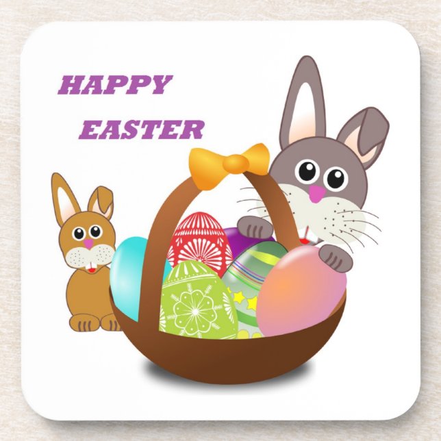 DESSOUS-DE-VERRE BUNNY "HAPPY EASTER" (Devant)