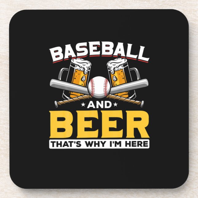 Dessous-de-verre Buveur de bière Baseball Humour de bière Anniversa (Devant)