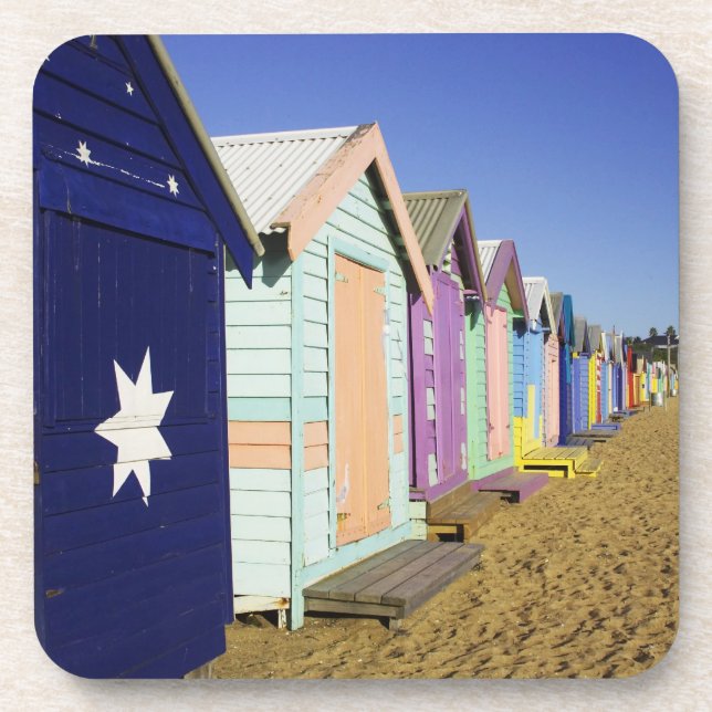 Dessous-de-verre Cabines de Bain, Plage de Middle Brighton, Port (Devant)