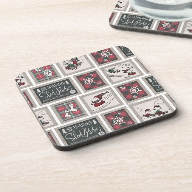 Dessous-de-verre cacahuètes | Ancien Motif de traîneau (Côté gauche)