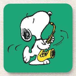 Dessous-de-verre cacahuètes   Lecteur Snoopy Saxophone