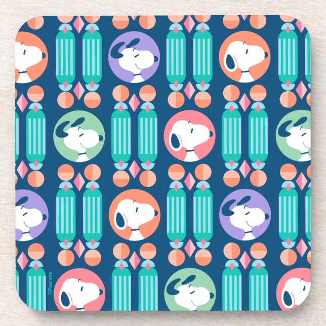 Dessous-de-verre cacahuètes | Snoopy Dark Blue Deco Dreams Motif (Devant)