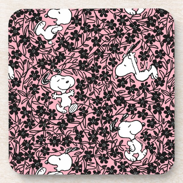 Dessous-de-verre cacahuètes | Snoopy Flower Vine Motif (Devant)