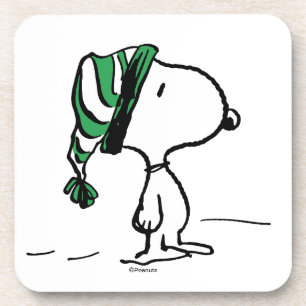 Dessous-de-verre cacahuètes Snoopy Green Casquette de neige