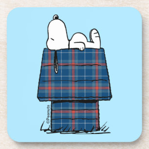 Dessous-de-verre cacahuètes   Snoopy Plaid Flannel Holiday Dog Hous