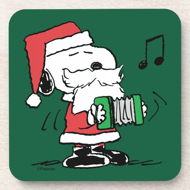 Dessous-de-verre cacahuètes | Snoopy Santa Claus Accordian (Devant)