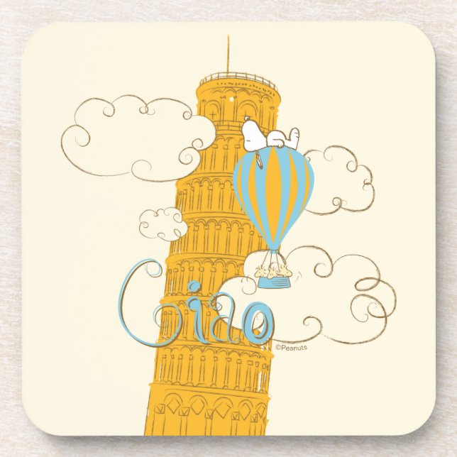 Dessous-de-verre cacahuètes | Snoopy & Woodstock Ciao (Devant)