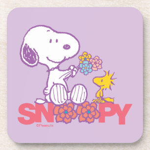 Dessous-de-verre cacahuètes   Snoopy & Woodstock Flowers
