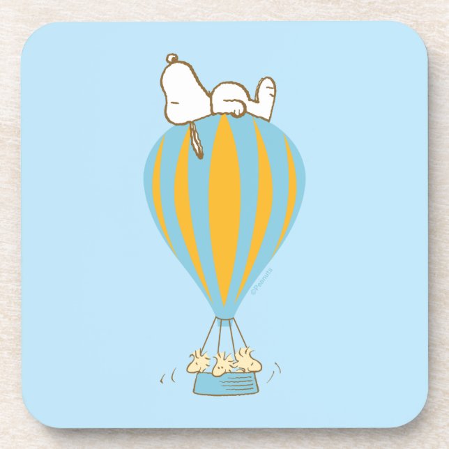 Dessous-de-verre cacahuètes | Snoopy & Woodstock Hot Air Balloon (Devant)