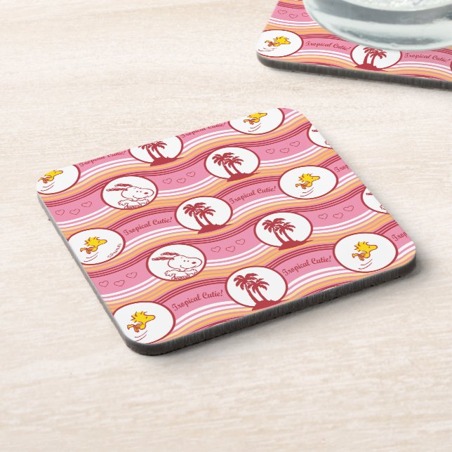 Dessous-de-verre cacahuètes | Snoopy & Woodstock Tropical Cutie (Côté gauche)