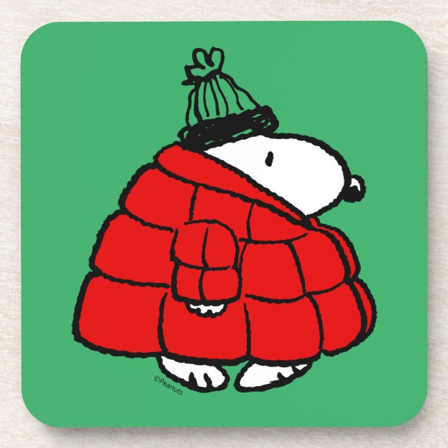 Dessous-de-verre cacahuètes | Veste Snoopy Red Puffer (Devant)