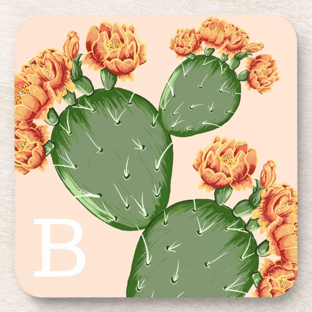 Dessous-de-verre Cactus à poires en fleurs (Devant)
