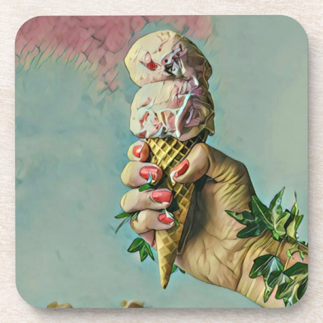 Dessous-de-verre Cadeau amoureux de crème glacée (Devant)