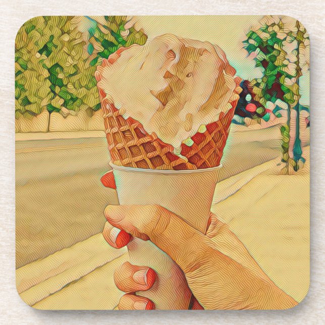 Dessous-de-verre Cadeau amoureux de crème glacée (Devant)
