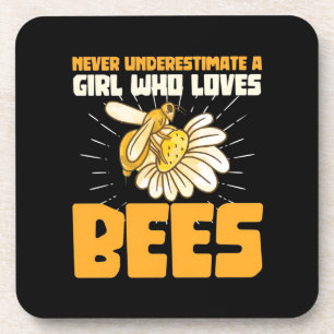 Dessous-de-verre Cadeau apiculteur   Une fille qui aime les abeille