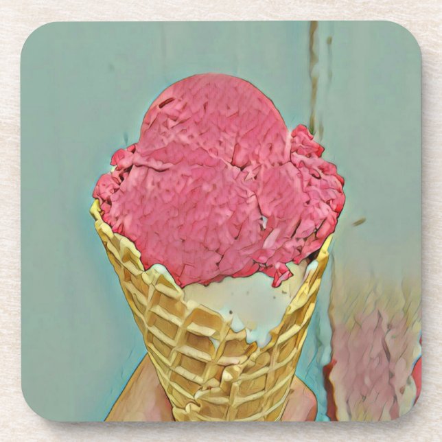 Dessous-de-verre Cadeau d'anniversaire de crème glacée (Devant)