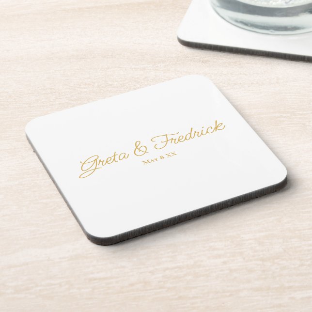 Dessous-de-verre Cadeau de mariage Luxe Or Intemporel (Côté gauche)