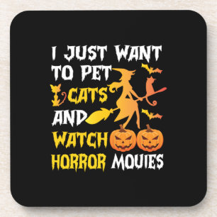 Dessous-de-verre Cadeau Halloween Je Veux Juste Pet Chats Anniver
