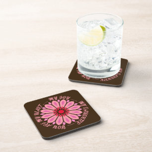 DESSOUS-DE-VERRE CADEAU MODERNE FLEUR DE MAMAN PAPA SOEUR FILS PATR