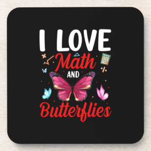 Dessous-de-verre Cadeau Papillon J'Aime Les Maths Et Les Papillon