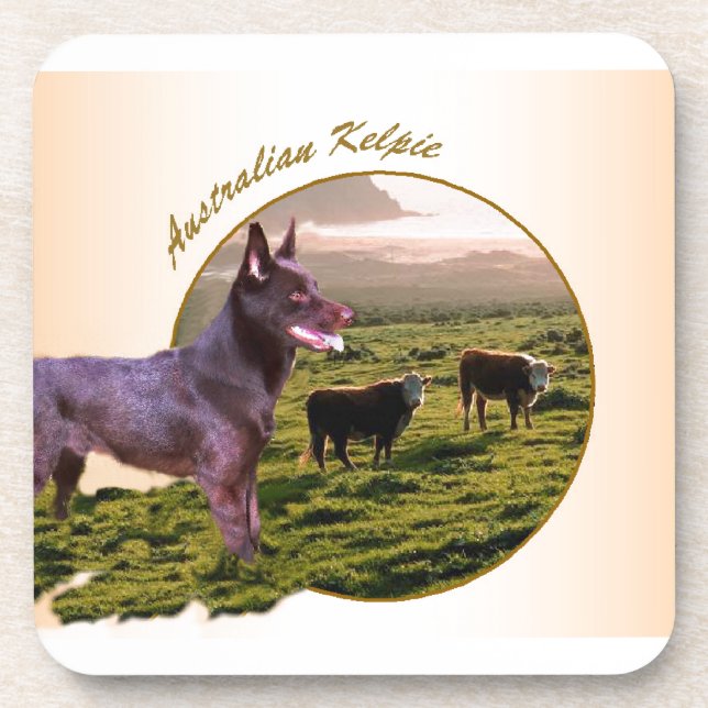 Dessous-de-verre Cadeaux d'art Kelpie australien (Devant)