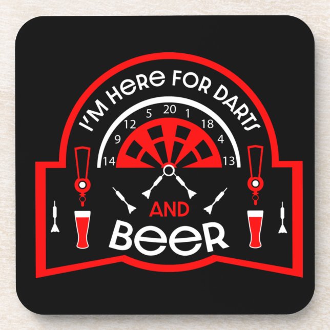Dessous-de-verre Cadeaux de jeu de bière et de fléchettes de pub am (Devant)