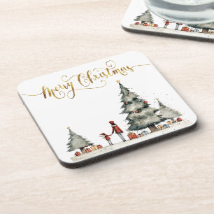Dessous-de-verre Cadeaux de Noël sous l'arbre
