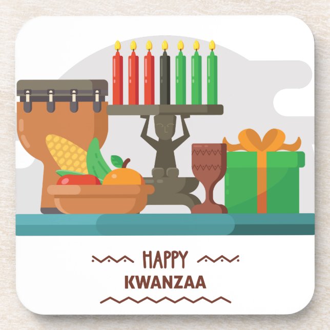 Dessous-de-verre cadeaux kwanzaa heureux (Devant)