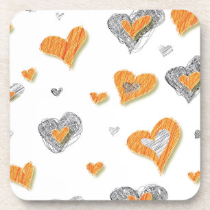 Dessous-de-verre Cadeaux motifs griffés tendance gris orange