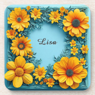 Dessous-de-verre Cadre floral élégant