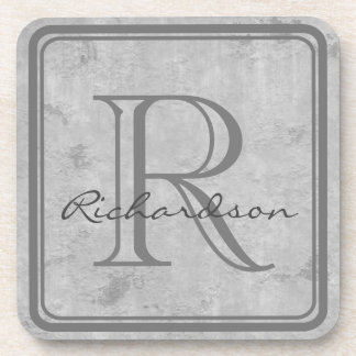 Dessous-de-verre Cadre gris monogramme
