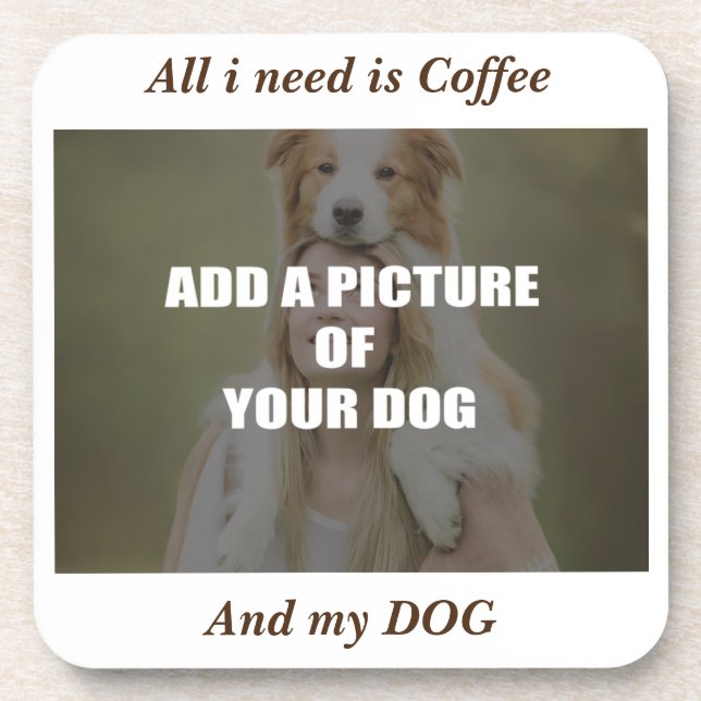 Dessous-de-verre Café et mon Oreiller de chien (Devant)