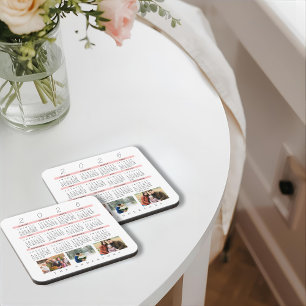 Dessous-de-verre Calendrier annuel minimaliste 2026 Photo Cadeau