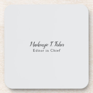 Dessous-de-verre Calligraphie classique Élégante Plaque Gris simple