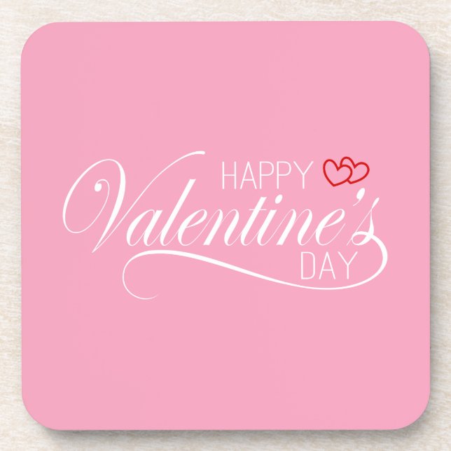 Dessous-de-verre Calligraphie Heureuse Sainte-Valentin | DESSOUS DE (Devant)