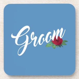 Dessous-de-verre Calligraphie Mariage florale simple Groom DESSOU