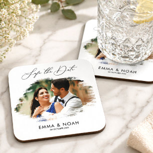 Dessous-de-verre Calligraphie Moderne Photo Faire-Part de Mariage F
