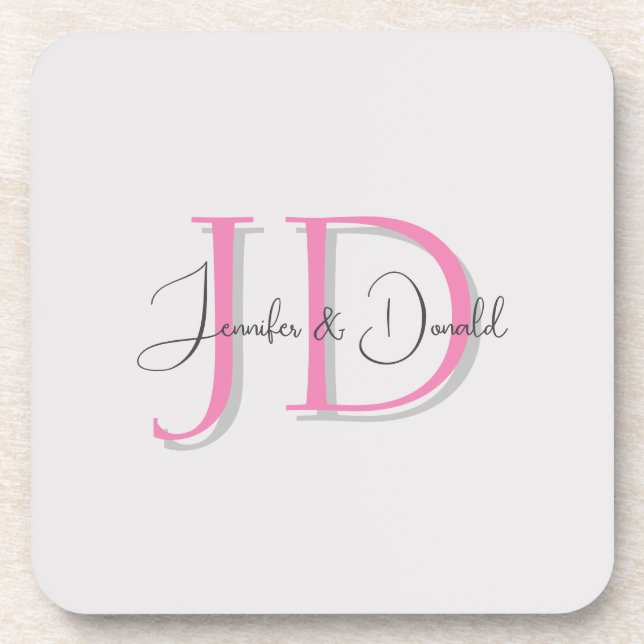 Dessous-de-verre Calligraphie monogramme de style classique tendanc (Devant)