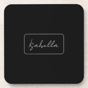 Dessous-de-verre Calligraphie Noir Blanc Plaine Créative Nom modern
